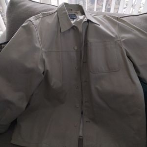 Ivory leather jacket. Size